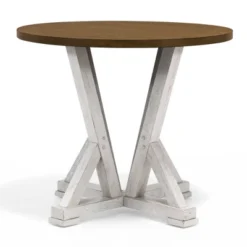 5pc Naxti Rustic Round Counter Height Dining Table Set Light Oak/Antique White - HOMES: Inside + Out -Furniture Specialty Store GUEST f33edbc2 a1ad 42e8 acac 988a757aa267