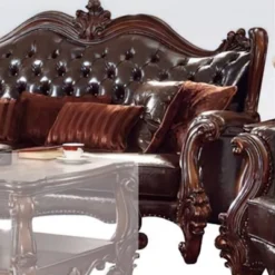 89" Vendome Ii PU Sofa Two Tone Dark Brown/Cherry - Acme Furniture -Furniture Specialty Store GUEST f360d9e3 b8c4 4853 9304 e526d10f0a2a