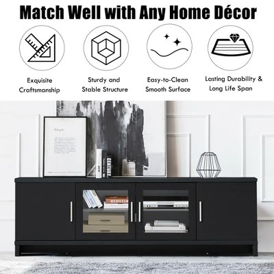 Costway TV Stand Media Entertainment Center For TV's Up To 70'' W/ Storage Cabinet 6 Costway TV Stand Media Entertainment Center For TV's Up To 70'' W/ Storage Cabinet - Image 4