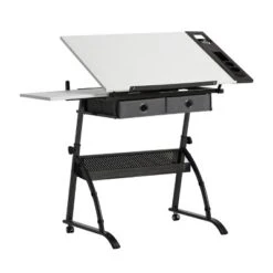 Core Drawing Table And Stool Set Charcoal Black/White - Studio Designs -Furniture Specialty Store GUEST f37d9eed 7426 472b 85bb 1de8cf89b3a5