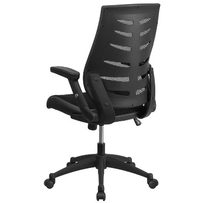 Emma And Oliver High Back Black Mesh Swivel Ergonomic Office Chair With Adjustable Flip-Up Arms 8 Emma And Oliver High Back Black Mesh Swivel Ergonomic Office Chair With Adjustable Flip-Up Arms - Image 6