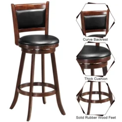 Costway 3pcs Pub Table Set 30'' Round Bar Height Table & 2pcs Swivel Bar Stools -Furniture Specialty Store GUEST f44dd36f 920d 4a09 ac6c 790cfb20c57e