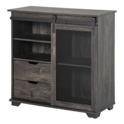 HOMCOM Industrial Sideboard, Freestanding Coffee Bar Cabinet, Buffet Cabinet With 2 Drawers, 2 Shelves & Metal Mesh Door, Dark Brown/Black -Furniture Specialty Store GUEST f45a1a3b bd07 4b89 bdbb 9ef5cc99e9fe