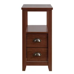 Tangkula 2-Piece Retro Side End Table Rectangular Nightstand With 2 Drawers & Shelf Coffee/Brown -Furniture Specialty Store GUEST f49833cd 9799 491b b63e 3a8c2c199058