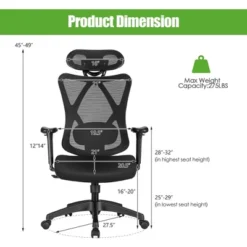 Costway Ergonomic High Back Mesh Office Chair W/ Adjustable Lumbar Support -Furniture Specialty Store GUEST f4e9e40a 10f5 49e1 8de6 21a663c871ea