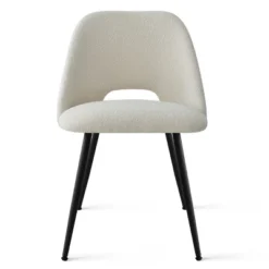 Set Of 4 Edwin Upholstered Faux Shearling Side Chair Black Legs -The Pop Maison -Furniture Specialty Store GUEST f51f8159 d9c0 4de3 8894 a35be5067448