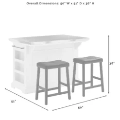 Julia Stainless Steel Top Kitchen Island With 2 Upholstered Saddle Counter Height Barstools White - Crosley 19 Julia Stainless Steel Top Kitchen Island With 2 Upholstered Saddle Counter Height Barstools White - Crosley -Furniture Specialty Store GUEST f5c295cb 1e85 4997 8342 d271eefc3ff9