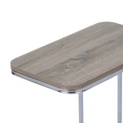 20" Cora Wood Grain Finish And Metal Base C-Table Brown - Teamson Home -Furniture Specialty Store GUEST f5c31353 4781 433f bc67 23909fba2b83