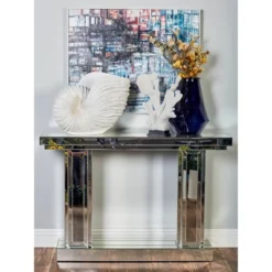 Glam Wood Console Table Silver - Olivia & May