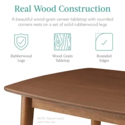 Best Choice Products 5-Piece Compact Wooden Mid-Century Modern Dining Set W/ 4 Chairs, Padded Seat & Back - Brown/White -Furniture Specialty Store GUEST f6ac56ff ca2d 40f6 bca6 5b4cc9b5d816