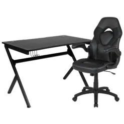 Flash Furniture Gaming Desk And Racing Chair Set With Cup Holder, Headphone Hook & 2 Wire Management Holes -Furniture Specialty Store GUEST f702ca34 7b2e 488d 91a4 37953ccf79a0