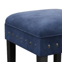 Cassidy Wood Upholstered Backless Counter Height Stool Black/Blue Velvet - Hillsdale Furniture -Furniture Specialty Store GUEST f7152f8d bca9 4b6e a3ee 6197578c0734