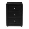 Tessa Faux Leather Upholstered 3 Drawer Nightstand Black - Baxton Studio -Furniture Specialty Store GUEST f731bb91 a5f1 4587 b45f fb0d97311c58