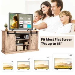 Costway 55'' Sliding Barn Door TV Stand Entertainment Media Console W/ Adjustable Shelf -Furniture Specialty Store GUEST f78687a9 ecda 4950 b605 3ddf81dc2a70