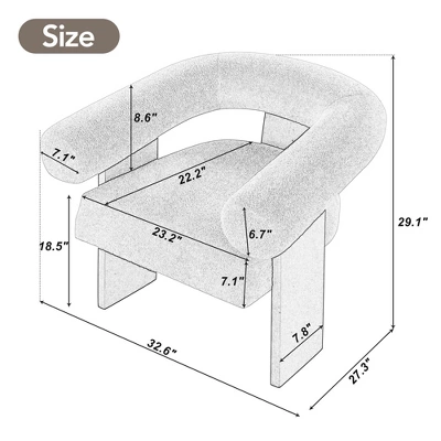 The Curved Wishbone Frame Teddy Velvet Accent Chair-ModernLuxe 4 The Curved Wishbone Frame Teddy Velvet Accent Chair-ModernLuxe - Image 2