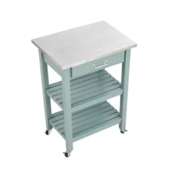 Colorado Kitchen Cart With Stainless Steel Top Blue - Boraam -Furniture Specialty Store GUEST f7c8cb17 8035 46a7 95d7 a9cd287bb7b4