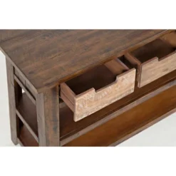 Wooden Sofa Table With 3 Drawers & 2 Shelves Brown - Benzara -Furniture Specialty Store GUEST f7dd6b54 55c0 403a 88ff 351666b195d7