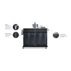 Dolly Madison Kitchen Island Cart Wood/Black/Natural - Home Styles -Furniture Specialty Store GUEST f83e2d94 903a 415e b761 49fd2b448cbb