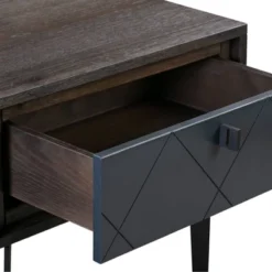Cross Solid Oak And Metal Nightstand Dark Gray - Armen Living -Furniture Specialty Store GUEST f8767f7b 8e07 4869 8877 b4cc889c23d4