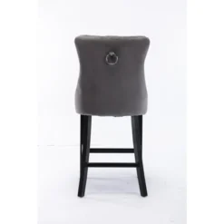 Set Of 2 Velvet Upholstered Barstools With Button Tufted Decoration, Chrome Nailhead Trim And Wooden Legs-ModernLuxe 20 Set Of 2 Velvet Upholstered Barstools With Button Tufted Decoration, Chrome Nailhead Trim And Wooden Legs-ModernLuxe -Furniture Specialty Store GUEST f8a30f90 1771 4f48 97b0 60a8fcaac0de