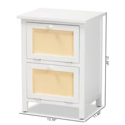 Sariah Wood Rattan 2 Door Nightstand White - Baxton Studio 22 Sariah Wood Rattan 2 Door Nightstand White - Baxton Studio -Furniture Specialty Store GUEST f8e9593b 3d90 459a bf27 8391b960899c
