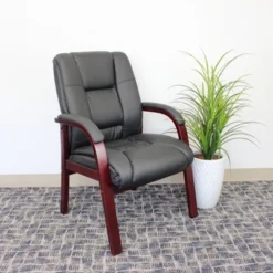Mid-Back Wood Finished Guest Chair - Boss Office Products -Furniture Specialty Store GUEST f921ac2e 57f1 45f9 b755 7ab8518b14c3