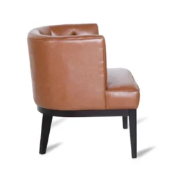 Clough Contemporary Faux Leather Tufted Accent Chair Cognac Brown/Dark Brown - Christopher Knight Home -Furniture Specialty Store GUEST f9a03e7e 093a 4db4 9884 66c277b522c3