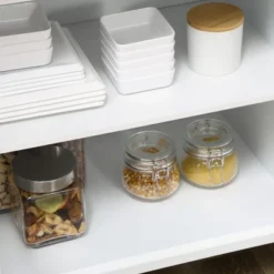 HOMCOM Kitchen Sideboard, Buffet Cabinet With 5 Storage Drawers And Double Glass Door Cupboard For Living Room, White -Furniture Specialty Store GUEST facc9989 1db5 432c bd1f 66e1911455ed