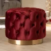 Valeria Velvet Button Tufted Ottoman Burgundy Heather - Baxton Studio -Furniture Specialty Store GUEST fad72d09 83f3 430f b5f8 620c3915a891