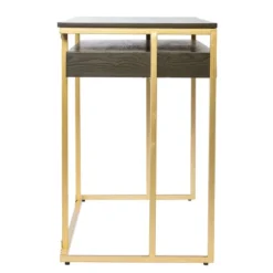 Quinal Writing Desk With Storage Brown/Gold - Aiden Lane -Furniture Specialty Store GUEST faf97e86 d45e 48e3 b710 5262d72490be