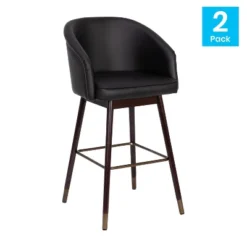 Emma And Oliver Upholstered Bar Height Dining Stool With Wood Frame - Set Of 2 -Furniture Specialty Store GUEST fb3d753c 35f1 4d6a bbe9 785704ebc894
