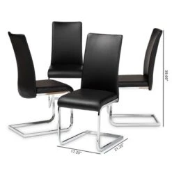 Set Of 4 Cyprien Modern And Contemporary Faux Leather Upholstered Dining Chairs - Baxton Studio -Furniture Specialty Store GUEST fbcd04d0 aca3 4d85 8fb5 a02306aa7f38
