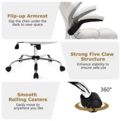 Costway High Back Big & Tall Office Chair Adjustable Swivel W/Flip-up Arm 22 Costway High Back Big & Tall Office Chair Adjustable Swivel W/Flip-up Arm -Furniture Specialty Store GUEST fc2a5cf0 3742 47fb b26b 93e04e722496