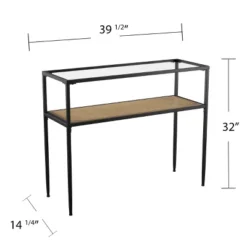 Dorhice Glass Top Console Table Black/Natural - Aiden Lane -Furniture Specialty Store GUEST fc72e4b8 d5ab 47f5 ad6a 8464d94abbe0