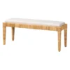 Sofia Rattan And Mahogany Wood Bench White/Natural Brown - Baxton Studio -Furniture Specialty Store GUEST fc872bc4 d887 44fa bf10 d6d9ae2878e3