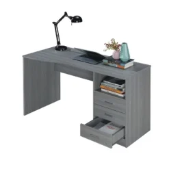 Classic Computer Desk With Multiple Drawers Gray - Techni Mobili -Furniture Specialty Store GUEST fcbececf 6486 4b6c a813 fb225616c761