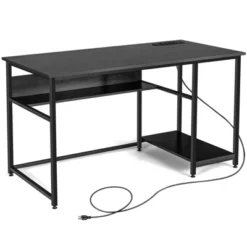 Costway 55'' Computer Desk Home Office PC Workstation W/ Power Outlets & USB Ports Rustic / Black -Furniture Specialty Store GUEST fcce699f b42c 43da b5f4 b60d5b6b61be