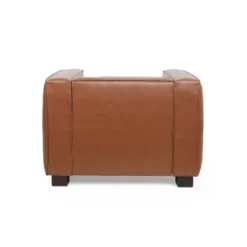 Goyette Contemporary Faux Leather Club Chair Cognac Brown/Dark Walnut - Christopher Knight Home -Furniture Specialty Store GUEST fd0838e8 0078 45ca af9c 3edd9263d2ff