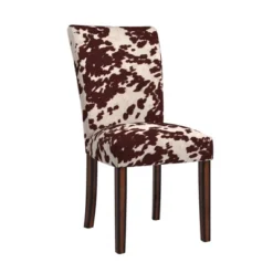 Set Of 2 Quinby Parson Dining Chair Wood Brown Cowhide - Inspire Q -Furniture Specialty Store GUEST fd4d5de5 c003 497b 9f35 6af3bc0cf74f