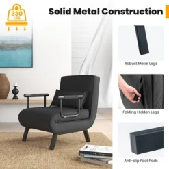 Costway Folding 5 Position Convertible Sleeper Bed Armchair Lounge Couch W/ Pillow 19 Costway Folding 5 Position Convertible Sleeper Bed Armchair Lounge Couch W/ Pillow -Furniture Specialty Store GUEST fd850e0c a788 4549 ad1f 9c29289fc723