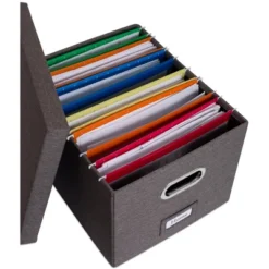 Internet's Best 2-Pack Collapsible File Storage Organizer With Lid - Grey -Furniture Specialty Store GUEST fe033784 bd89 4663 8870 59c96a8f269f