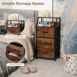 Costway 3 Drawer Dresser W/ Wood Top Sturdy Steel Frame Storage Organizer Dresser -Furniture Specialty Store GUEST fe0d0fee 6d1d 47ba 8666 4f5d2e197f5b