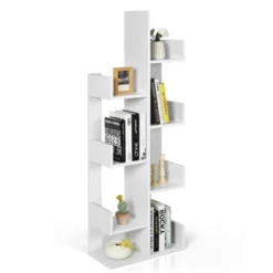 Tangkula 8-Tier Modern Bookshelf Anti-fall Tree Bookcase Storage Rack Suitable For Home & Office Brown/White/Black -Furniture Specialty Store GUEST fe517766 810a 42e9 908d 7d9cdd00bfb7