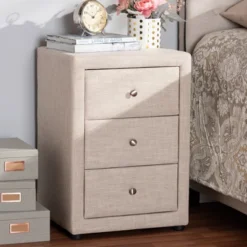 Tessa 3 Drawer Nightstand - Baxton Studio -Furniture Specialty Store GUEST feaabea1 f85a 4b02 b790 eb5eab616913