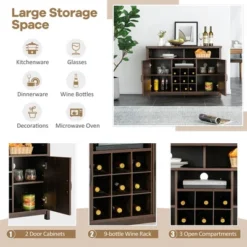 Costway Buffet Storage Cabinet Farmhouse Sideboard W/9-Bottle Wine Rack & 2 Doors 16 Costway Buffet Storage Cabinet Farmhouse Sideboard W/9-Bottle Wine Rack & 2 Doors -Furniture Specialty Store GUEST ff31ae83 356f 45b3 8577 6a138a02c263